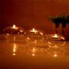Fashion Round Hollow Glass Candle Holder