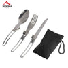 3 pcs 1 set Foldable Stainless Steel Cutlery Set