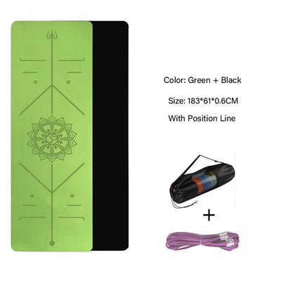 Double Layer Non-Slip Mat Exercise Pad with Position Line