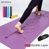 Double Layer Non-Slip Mat Exercise Pad with Position Line
