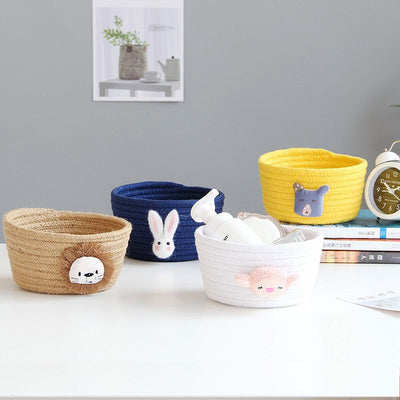 Cartoon Animals Hand Woven Storage Basket