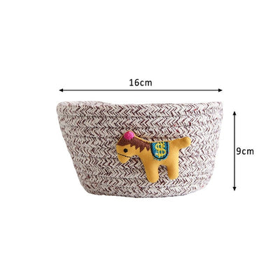 Cartoon Animals Hand Woven Storage Basket