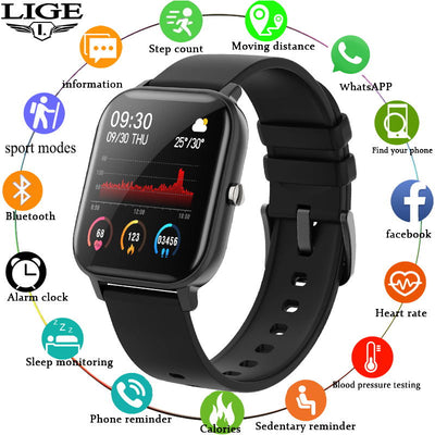 IPX7 Waterproof LED Full Touch Screen Smart Watch