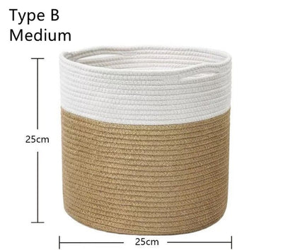 Cutelife Cotton Woven Rattan Storage Basket