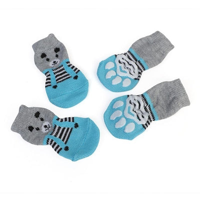 4pcs Warm Puppy Dog Socks Soft Pet Knits Socks