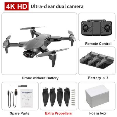 4K Dual HD Camera Motor Foldable Quadcopter RC Distance 1200M