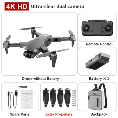 4K Dual HD Camera Motor Foldable Quadcopter RC Distance 1200M