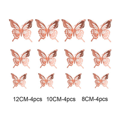 12pcs/set 3D Hollow Butterfly Wall Stickers