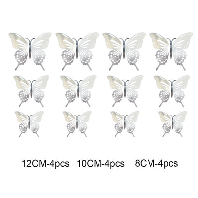 12pcs/set 3D Hollow Butterfly Wall Stickers