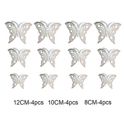 12pcs/set 3D Hollow Butterfly Wall Stickers