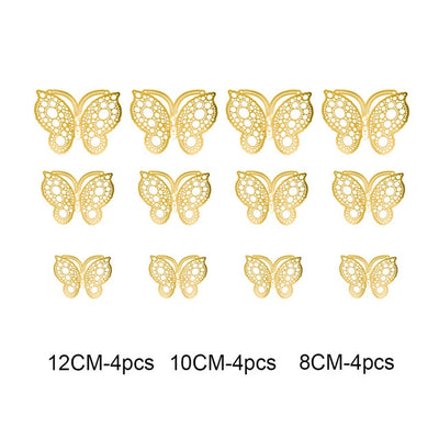 12pcs/set 3D Hollow Butterfly Wall Stickers