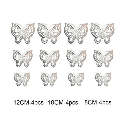 12pcs/set 3D Hollow Butterfly Wall Stickers