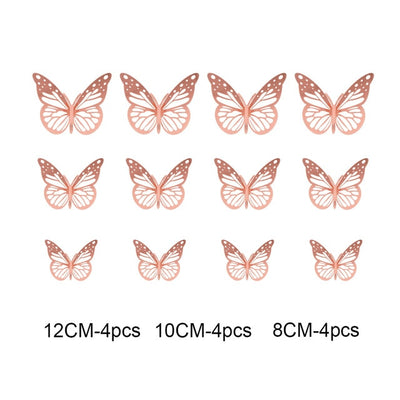 12pcs/set 3D Hollow Butterfly Wall Stickers