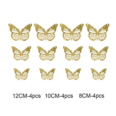 12pcs/set 3D Hollow Butterfly Wall Stickers