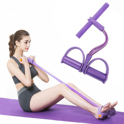 4 Tubes Resistance Bands Elastic Pull Ropes Exerciser