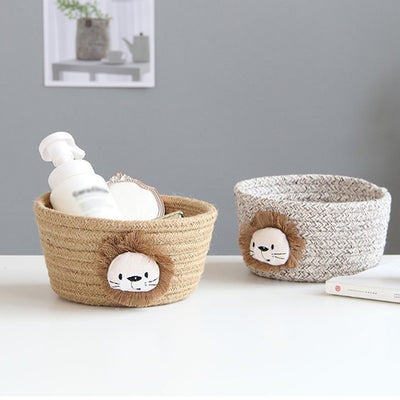 Cartoon Animals Hand Woven Storage Basket