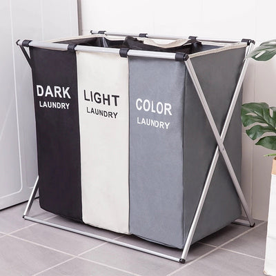 Dirty Clothes Storage Basket Three Grid Organizer Basket