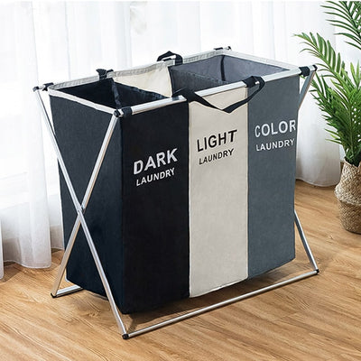 Dirty Clothes Storage Basket Three Grid Organizer Basket